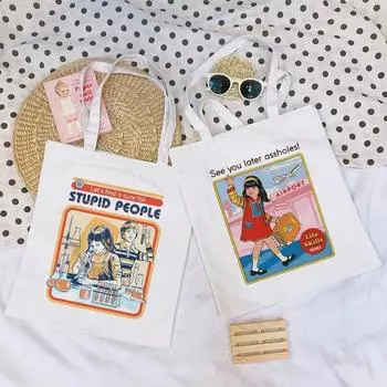 Сумка через плечо для людей Эко-сумки для покупок Графические сумки-шопперы Женская сумка через плечо из холста 35x40cm