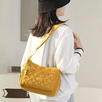 Сумка через плечо для мам с несколькими карманами, большая вместимость, сумка-слинг для женщин среднего возраста, регулируемый ремень, сумка для мелочи для владельцев, дорожная сумка через плечо для отдыха на природе жёлтый