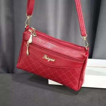 Сумка через плечо для мамы с двойной молнией, женская сумка, модная и универсальная сумка через плечо большой вместимости. чёрный