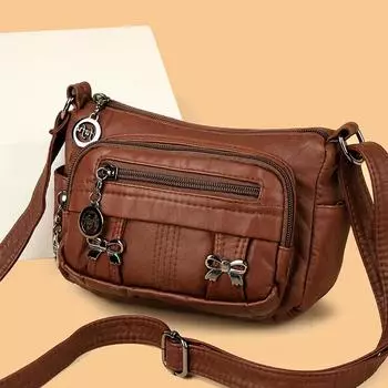 Сумка через плечо для матери среднего возраста, женская сумка через плечо с несколькими карманами, сумка для мобильного телефона большой емкости чёрный