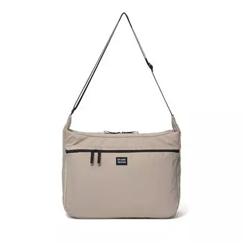 Сумка через плечо для мужчин и для хранения формата А4 большая и маленькая бежевая [BEAMS DESIGN] женская, унисекс, полиэстер, легкая, размер, вместимость, практичная, карманы, бежевый