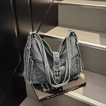 Сумка через плечо для мужчин и женщин, большая дорожная сумка, сумка-тоут, студенческая сумка для поездок на работу чёрный