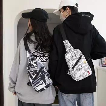 Сумка через плечо для мужчин, нагрудная сумка Ins, модный спортивный студенческий рюкзак, повседневная японская студенческая сумка на одно плечо с диагональю для женщин