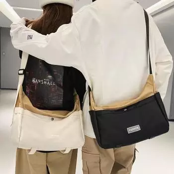 Сумка через плечо для пары, нейлоновая сумка-мессенджер, лоскутная сумка для мужчин и женщин, большая вместительная сумка через плечо белый