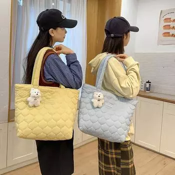 Сумка через плечо для студентов, легкая женская сумка-тоут чёрный