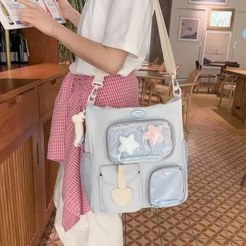 Сумка через плечо для студентов, сумка для девочек, цветная сумка-кроссбоди белый