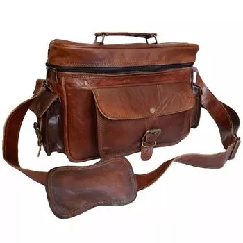 Сумка через плечо для зеркальной фотокамеры из натуральной кожи, чехол для объектива, сумка-саквояж 10 x 8 x 5 in коричневый