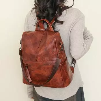 Сумка через плечо для женщин 2024 года, новая модная женская сумка из мягкой искусственной кожи с кисточками, повседневная, вместительная, дорожная, многоцелевая, рюкзак