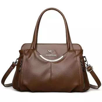 Сумка через плечо для женщин, большая вместимость, сумка для леди среднего возраста, сумка для мамы, сумка на одно плечо коричневый