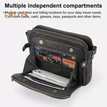 Сумка через плечо для женщин из искусственной кожи, сумка через плечо с несколькими карманами, клатч на ремне с отделениями для карт для ежедневного использования в поездках темно-зеленого