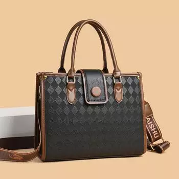 Сумка через плечо для женщин из искусственной кожи, сумки-тоут, деловая сумка для ноутбука, деловая офисная сумка большой вместимости, женская сумка-саквояж с верхней ручкой, сумка через плечо чёрный