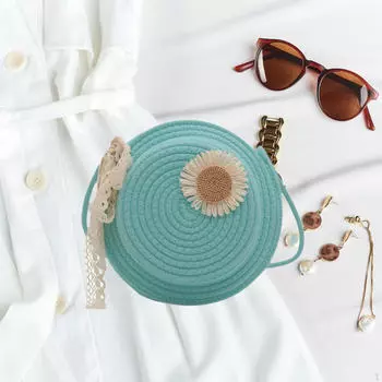 Сумка через плечо для женщин Круглый плетеный кошелек Сувениры для свиданий Подарки на праздник