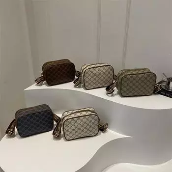 Сумка через плечо для женщин, напечатанная маленькая квадратная сумка, широкий плечевой ремень, женская сумка, новая модная сумка через плечо, универсальная и модная маленькая квадратная сумка