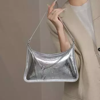 Сумка через плечо для женщин, новая модная сумка для подмышек, сумка через плечо из масляно-вощеной кожи, сумка через плечо, темпераментная сумка на цепочке