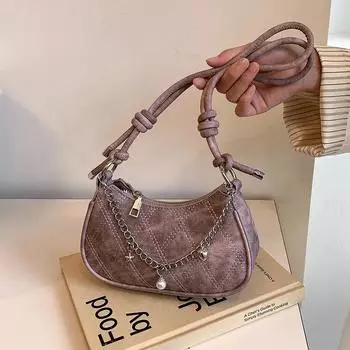 Сумка через плечо для женщин, новые модные сумки через плечо с цепочкой из искусственной кожи, с застежкой-молнией под мышкой, дизайнерские роскошные женские сумки