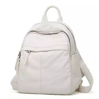 Сумка через плечо для женщин, новый модный мягкий кожаный PU модный универсальный повседневный рюкзак большой вместимости белый