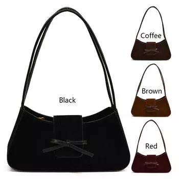Сумка через плечо для женщин, прочная замшевая сумка-хобо, клатч для работы и путешествий Black