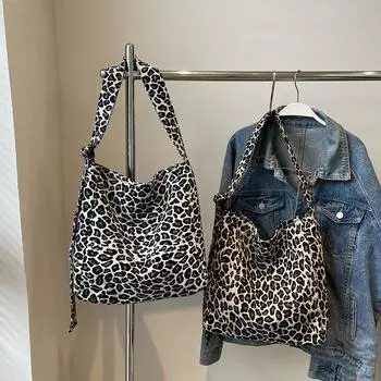 Сумка через плечо для женщин с леопардовым принтом, сумка-мессенджер с регулируемым ремешком, сумка в стиле ретро чёрный