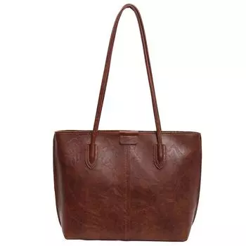 Сумка через плечо для женщин с ручкой-молнией сверху, сумка-портфель из искусственной кожи, однотонная большая рабочая сумка кофейный