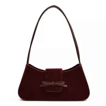 Сумка через плечо для женщин с застежкой-молнией, сумка под мышкой, замшевая однотонная сумка-клатч Black