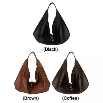 Сумка через плечо для женщин с застежкой-молнией, большая вместительная сумка-хобо из искусственной кожи, модная сумка для покупок на работу и путешествия чёрный