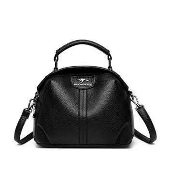 Сумка через плечо для женщин среднего и пожилого возраста, сумка кроссбоди, женская маленькая сумка из мягкой кожи чёрный