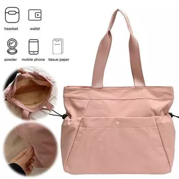 Сумка через плечо для женщин, водонепроницаемая сумка-хобо из нейлона с застежкой-молнией, большая спортивная сумка, сумка-портфель для путешествий и работы темно серый