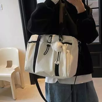 Сумка через плечо Дорожная сумка через плечо Сумка-тоут Большая вместимость Женская сумка чёрный