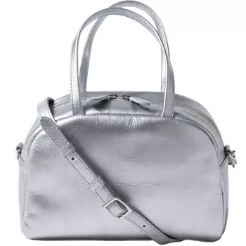 Сумка через плечо Emel через плечо Boston Made in Silver [Heini], женская сумка, кожаная, маленькая, легкая, двухсторонняя, для взрослых, для поездок на работу, Япония, серебряный