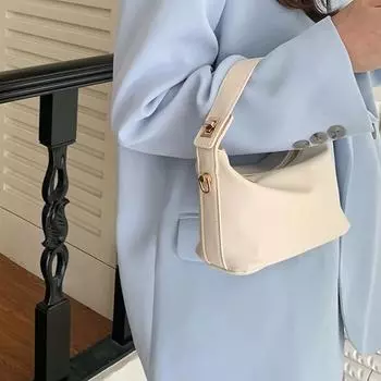 Сумка через плечо French Clouds Большая вместимость Модная женская сумка из чистого цвета Сумка-ланчбокс в стиле ретро из искусственной кожи Простая сумка для пельменей чёрный