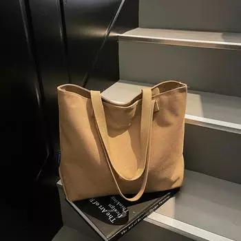 Сумка через плечо Hand Bill, большая холщовая сумка, женская сумка, большая вместимость, модная сумка, простая художественная сумка-тоут чёрный