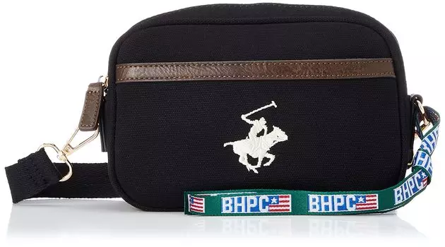 Сумка через плечо Hills Polo Canvas BH1009N Black x Black [Beverly Club] женская