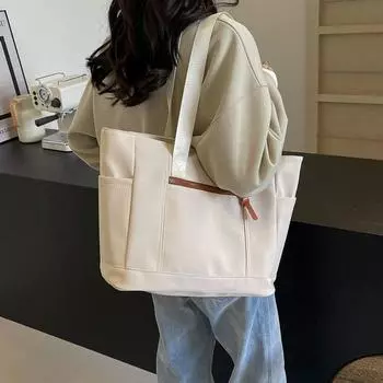 Сумка через плечо Холщовая сумка Большая сумка Сумка через плечо бежевый