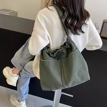 Сумка через плечо Холщовая сумка через плечо Большая сумка красный