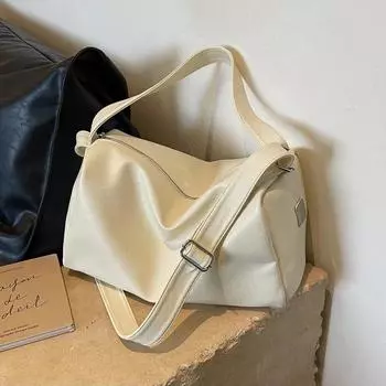 Сумка через плечо из цельного ПУ ниши для мужчин и женщин с одним плечом, рюкзак для отдыха 38 22 19 чёрный