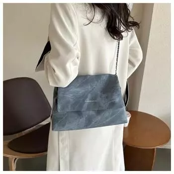 Сумка через плечо из джинсовой ткани в стиле ретро с цепочкой для женщин, универсальная повседневная большая сумка через плечо