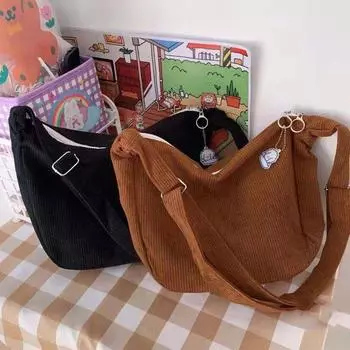 Сумка через плечо из хлопчатобумажной ткани, однотонная, большая вместимость, с подвеской для путешествий хаки