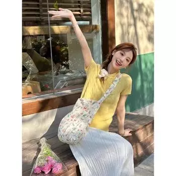 Сумка через плечо из холста с принтом в виде мультяшного щенка, литературная, маленькая, свежая, для путешествий, большая вместительная сумка