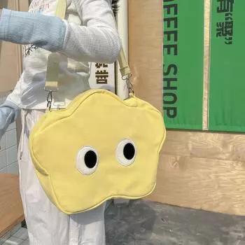 Сумка через плечо из холста с симпатичными глазами на одно плечо подмышечная сумка Смешно
