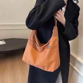 Сумка через плечо из холста, женская сумка-тоут, большая вместимость, водонепроницаемая сумка для поездок на работу коричневый