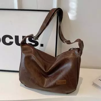 Сумка через плечо из искусственной кожи Большая вместительная сумка Новая сумка через подмышку для девочек