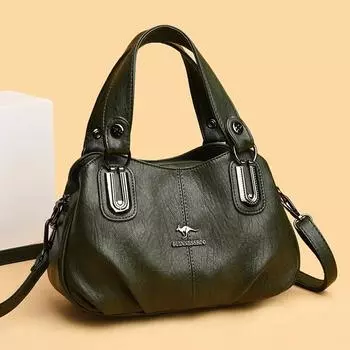 Сумка через плечо из искусственной кожи для женщин, вместительная, с замком-молнией