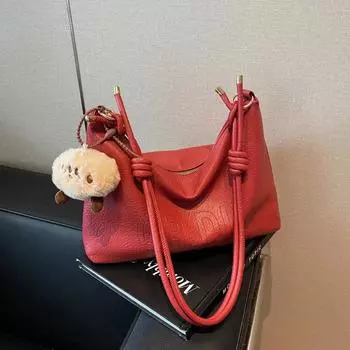 Сумка через плечо из искусственной кожи, однотонная, на молнии, для женщин, мягкая, универсальная, маятниковая, сумки через плечо, высокое качество, модная