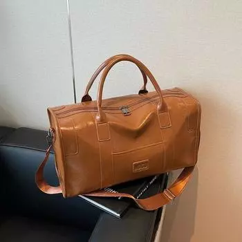 Сумка через плечо из искусственной кожи с застежкой-молнией, большая вместимость, простая, элегантная, мягкая, универсальная, дорожная сумка через плечо