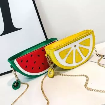 Сумка через плечо из искусственной кожи с лимоном для телефона, сумка-арбуз, сладкие фрукты, сумка для девочек Watermelon
