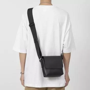 Сумка через плечо из искусственной кожи, сумки на ремне для женщин и мужчин, простая сумка из искусственной кожи чёрный