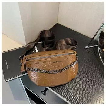 Сумка через плечо из искусственной кожи в западном стиле с цепочкой, новый продукт, прочная молния, модная, мягкая, универсальная, простая