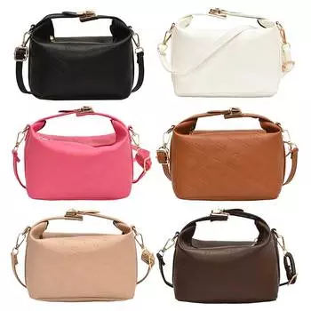 Сумка через плечо из искусственной кожи в стиле ретро, однотонная, на молнии, для путешествий на открытом воздухе чёрный