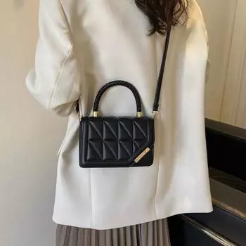 Сумка через плечо из искусственной кожи в корейском стиле с карманом, простая женская сумка через плечо белый