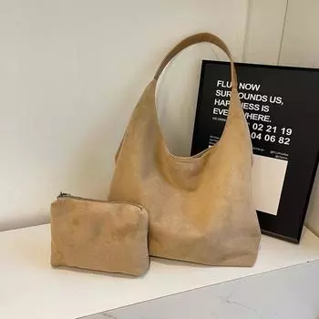 Сумка через плечо из искусственной оленьей кожи с матовой поверхностью, большой вместимостью, новая элегантная универсальная подвеска на подмышку, высокое качество